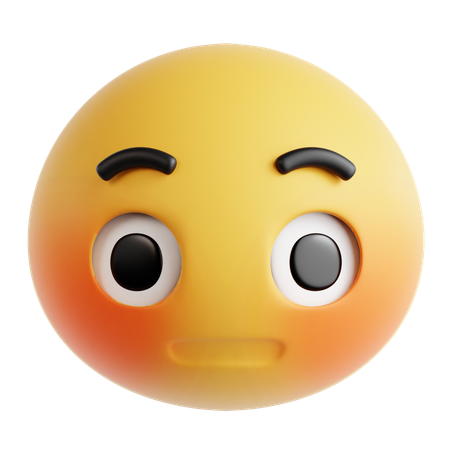 Emoji embarrassé rougissant  3D Icon