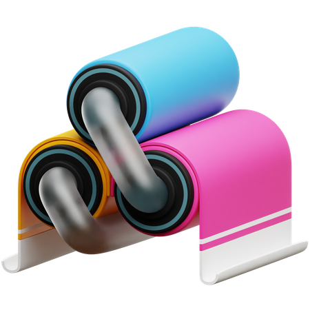 Rouleau de papier coloré  3D Icon
