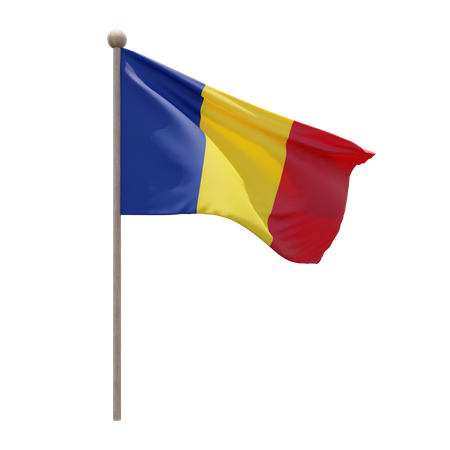 Mât de drapeau de la Roumanie  3D Flag