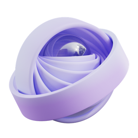 Round Abstract Shape  3D Icon