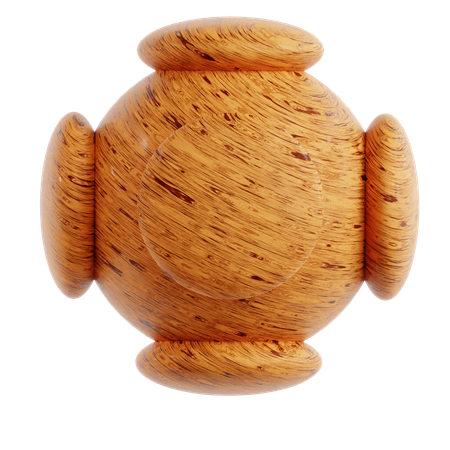 Wood Round Abstract Shape  3D Icon