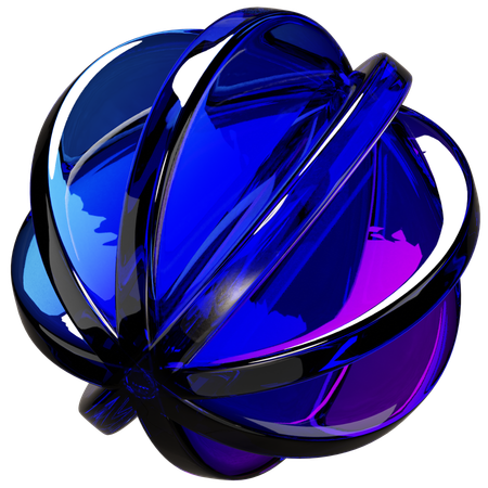 Round Abstract t Shape  3D Icon