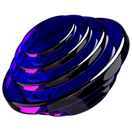 Round Abstract t Shape  3D Icon