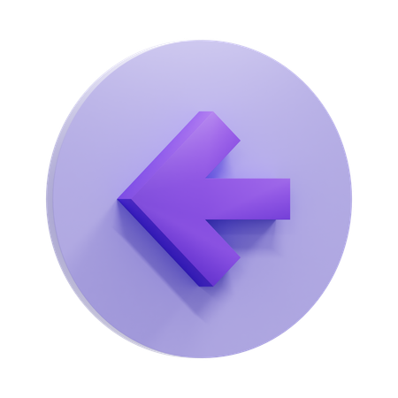 Round Arrow Left  3D Icon
