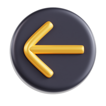 Round Arrow Left  3D Icon