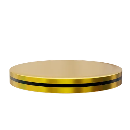 Round golden podium display  3D Icon