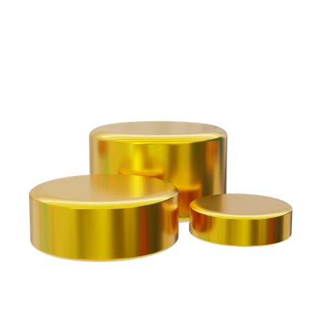 Round golden podium display  3D Icon