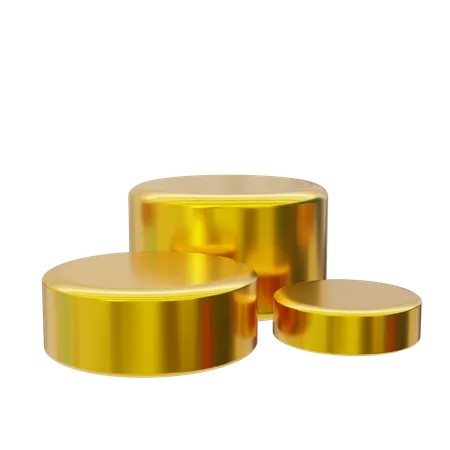 Round golden podium display  3D Icon