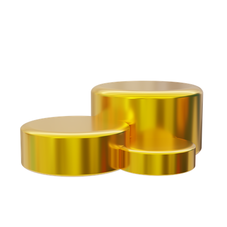 Round golden podium display  3D Icon