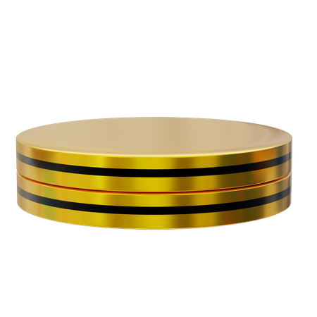 Round golden podium display  3D Icon