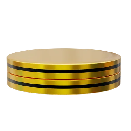 Round golden podium display  3D Icon