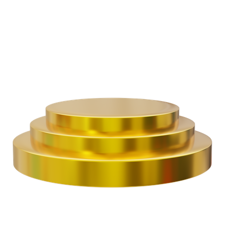 Round golden podium display  3D Icon