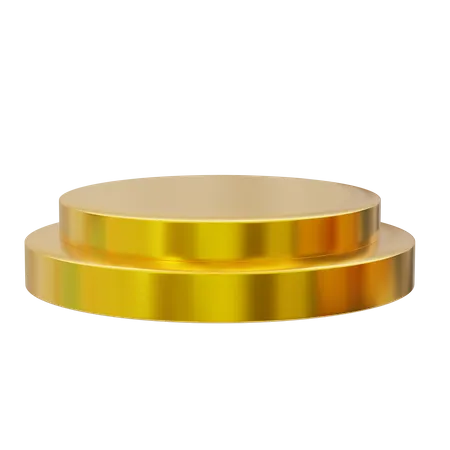 Round golden podium display  3D Icon