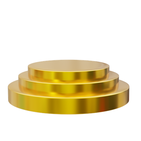 Round golden podium display  3D Icon