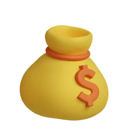 Round Money Bag  3D Icon