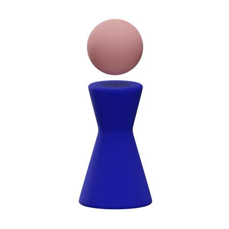 A Cylindrical Person Icon With A Waist 3D Icon