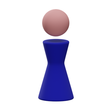 Round-Shaped Person with a Waist  3D Icon