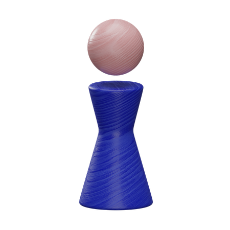 Round-Shaped Person with a Waist  3D Icon