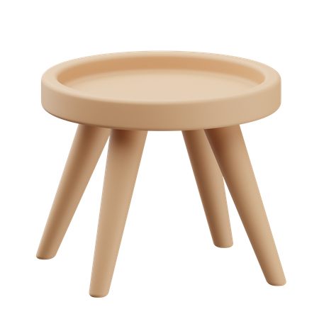 Round Side Table  3D Icon