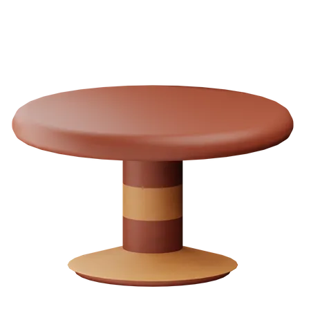 3 D Round Table Illustration With Transparent Background 3D Icon