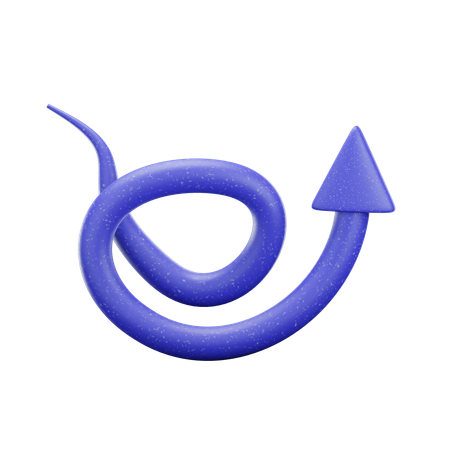 Round Up Arrow  3D Icon