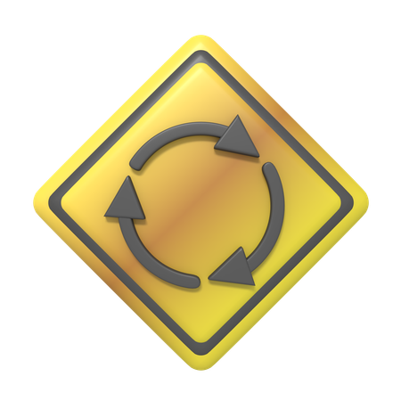 Roundabout Sign  3D Icon