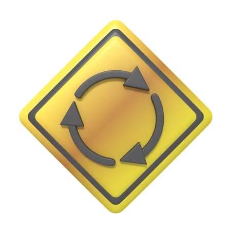 Roundabout Sign  3D Icon