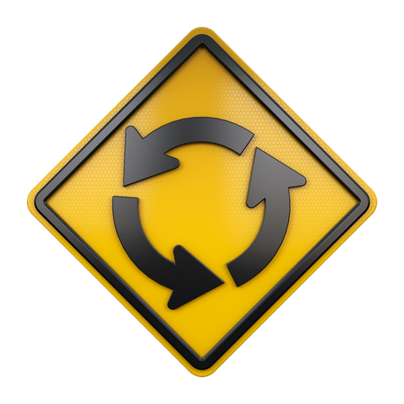 Roundabout Sign  3D Icon