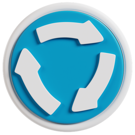 Roundabout Traffic Sign  3D Icon