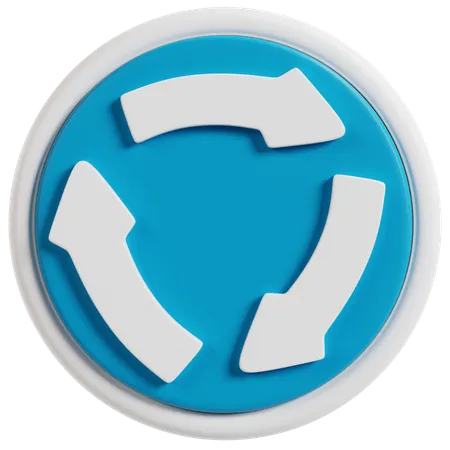 Roundabout Traffic Sign  3D Icon