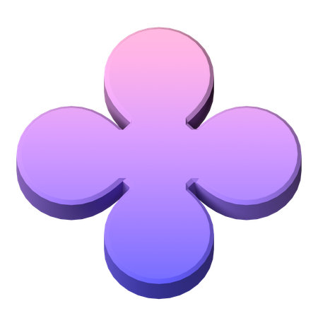 Rounded Clover Symbol  3D Icon
