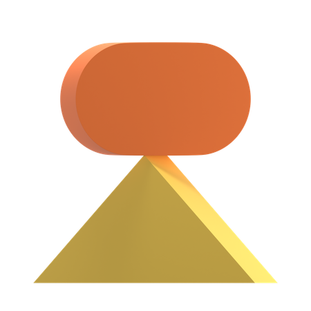 Rounded Rectangle & Triangle  3D Icon