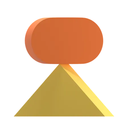 Rounded Rectangle & Triangle  3D Icon