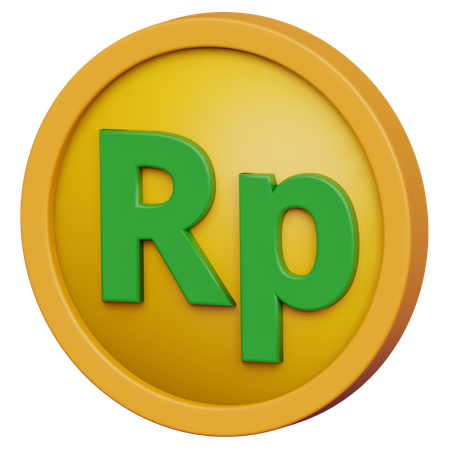 Pièce de monnaie Rupiah  3D Icon