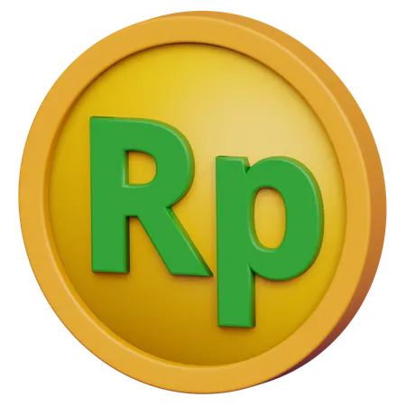 Pièce de monnaie Rupiah  3D Icon