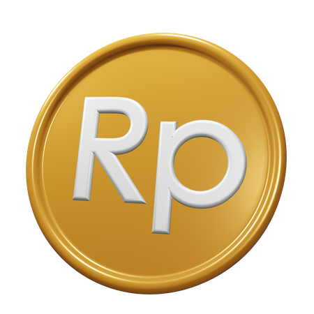 Pièce de monnaie Rupiah  3D Icon