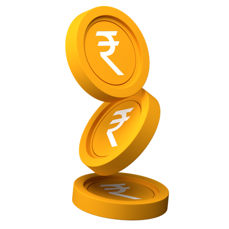 Pièces de monnaie en roupies  3D Icon