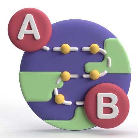 Itinéraire  3D Icon