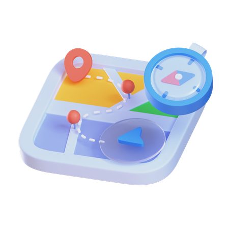 Route Planner  3D Icon