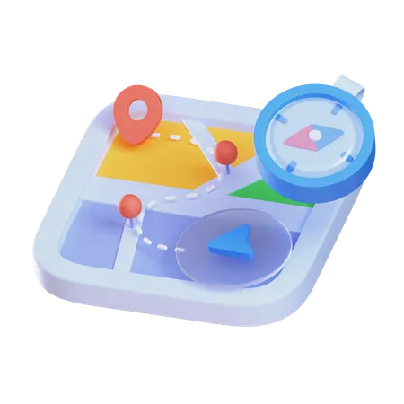 Route Planner  3D Icon