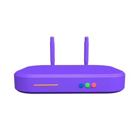 Router Wifi 3 D Purple 3D Illustration