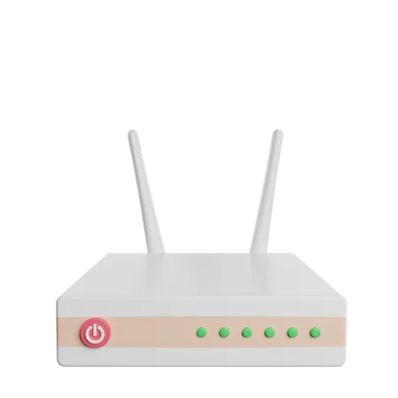 Internet Router Network 3D Illustration