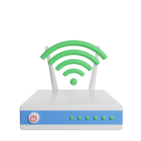 Internet Router Network 3D Illustration