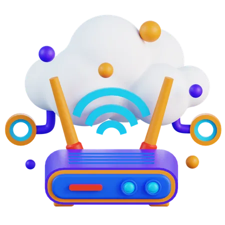 Routeur sans fil cloud  3D Icon