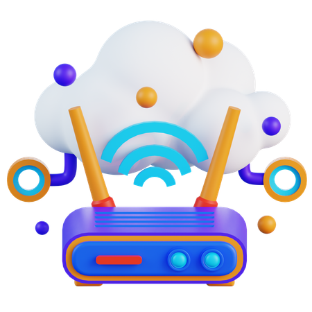 Routeur sans fil cloud  3D Icon