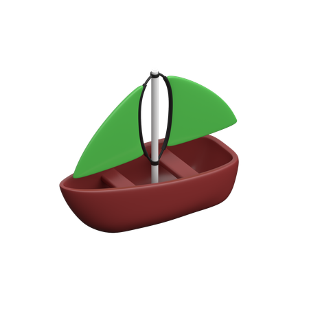手漕ぎボート  3D Icon