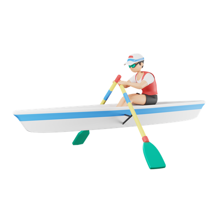 Rowing  3D Illustration