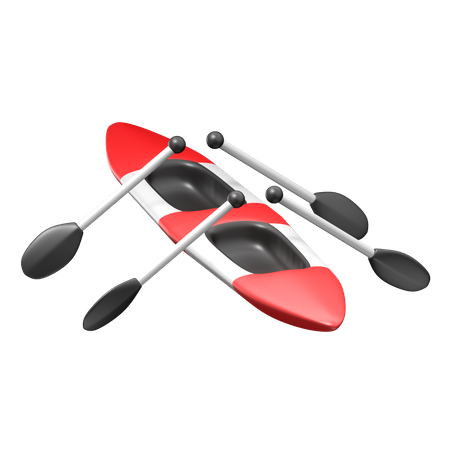 Rowing 3D Illustration
