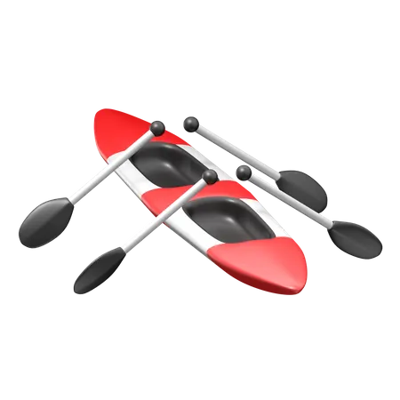 Rowing  3D Illustration