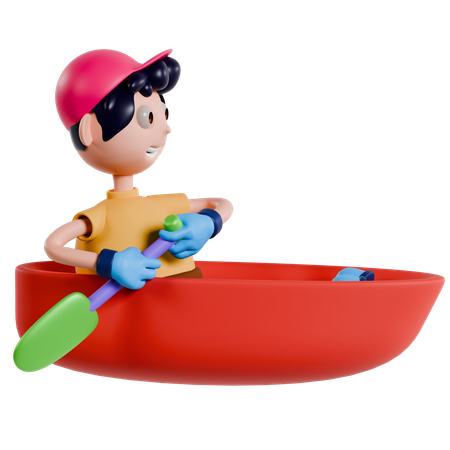 Rowing Adventure  3D Illustration